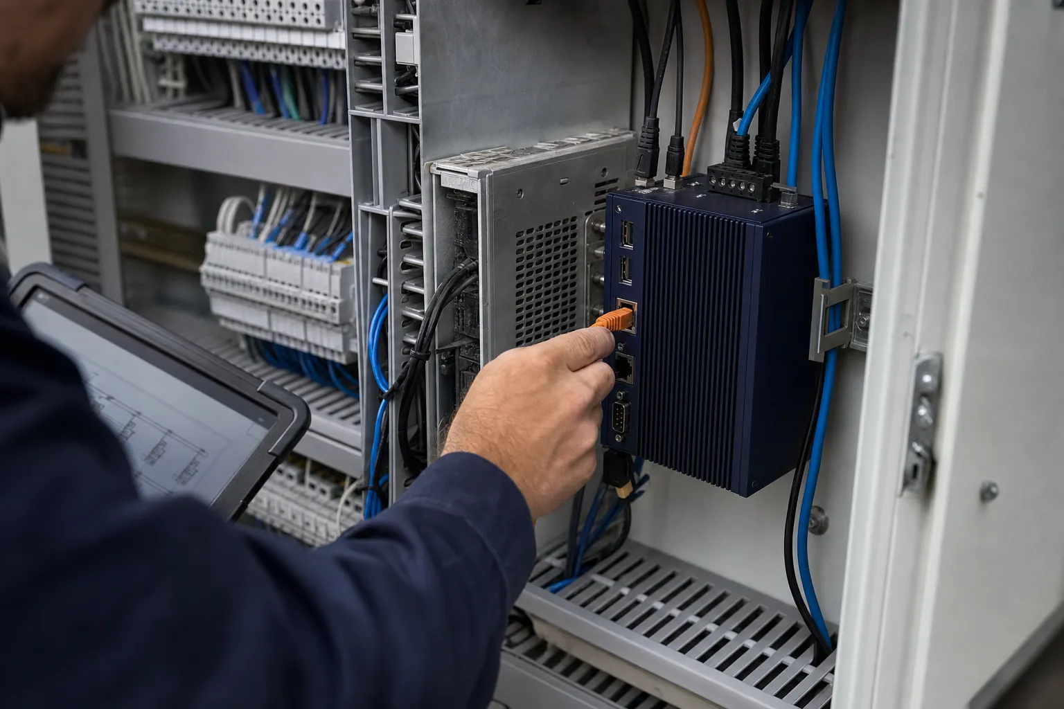 Gateway edge connesso all’interno di un quadro industriale